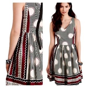 Maeve Anthropologie Moonsong Dress Sleeveless Polka Dot V-neck Dress Size 6